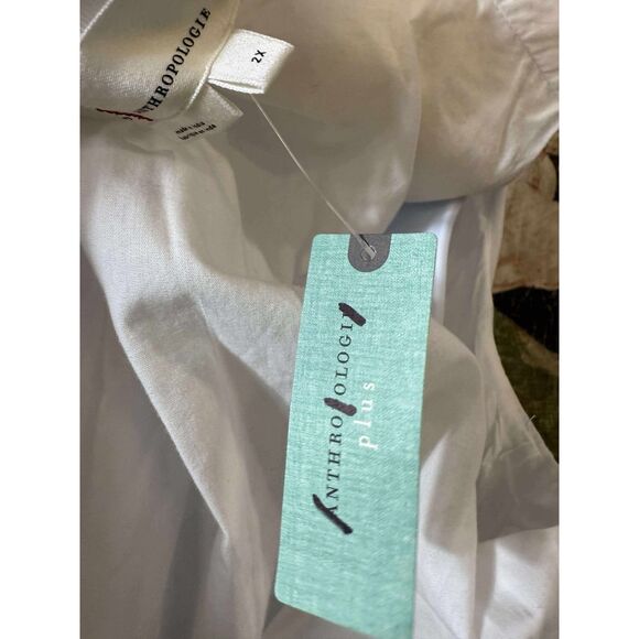 NWT Anthropologie The Tommie Cap-Sleeve Smocked Front-Zip Midi Shirt Dress 2X - Picture 8 of 9